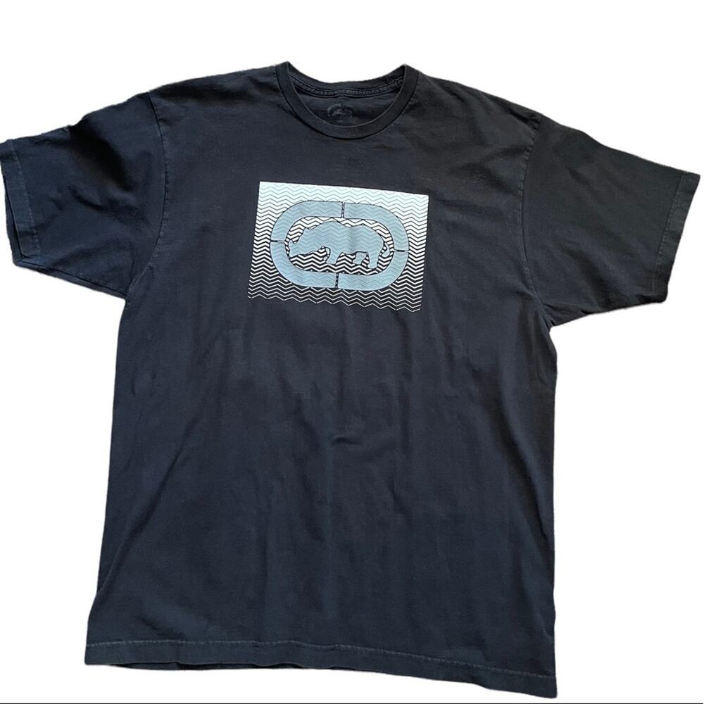 Ecko Unlimited Graphic Shirt Mens XL Black Animal Print Short Sleeve Soft Cotton